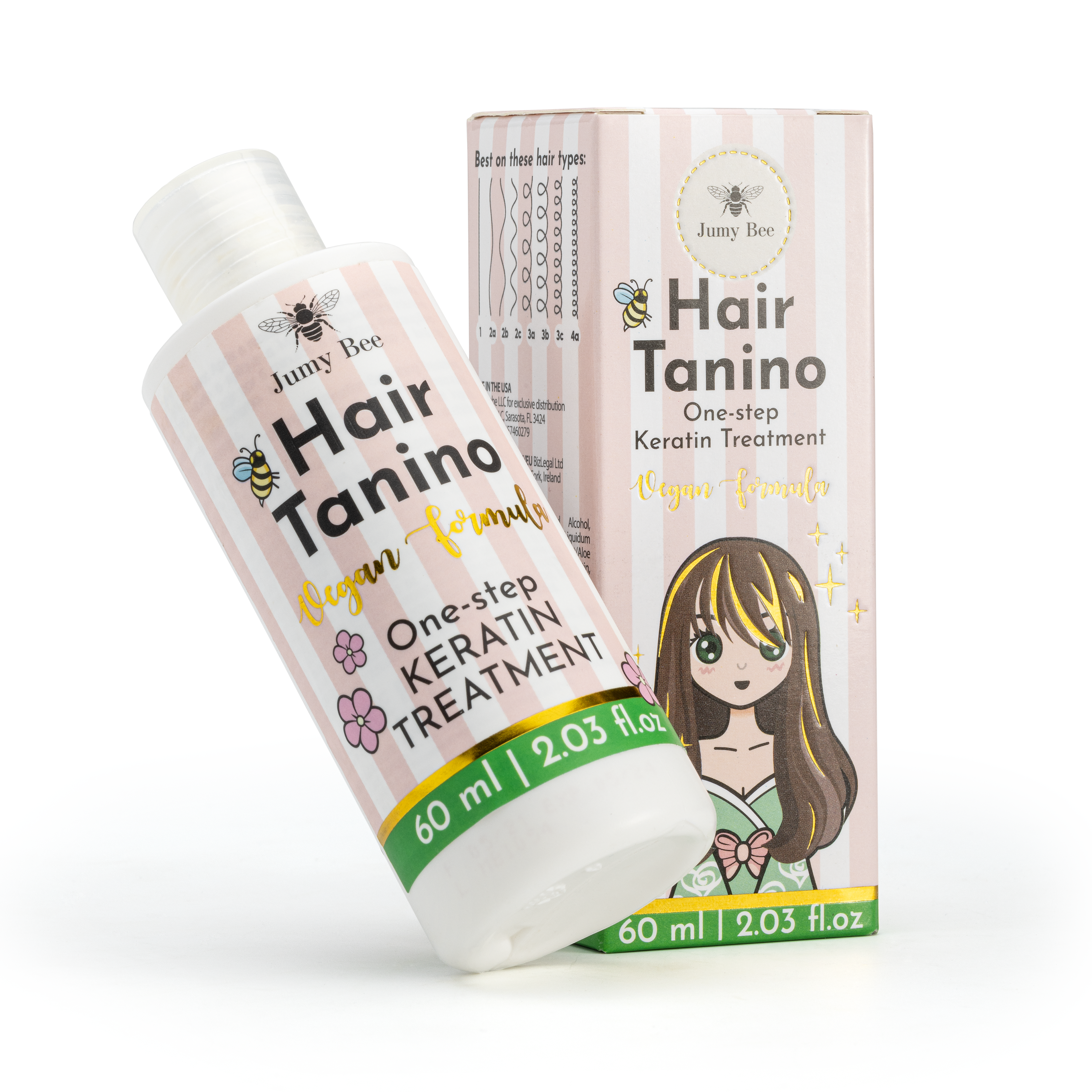 Jumy Bee Tanino Keratin Treatment – Tannin Hair Smoothing (Tanino Fusion) – 2.03 oz / 60 ml