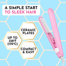 Jumy Bee Mini Flat Iron Hair Straightener, 6.5 Inch Travel Size