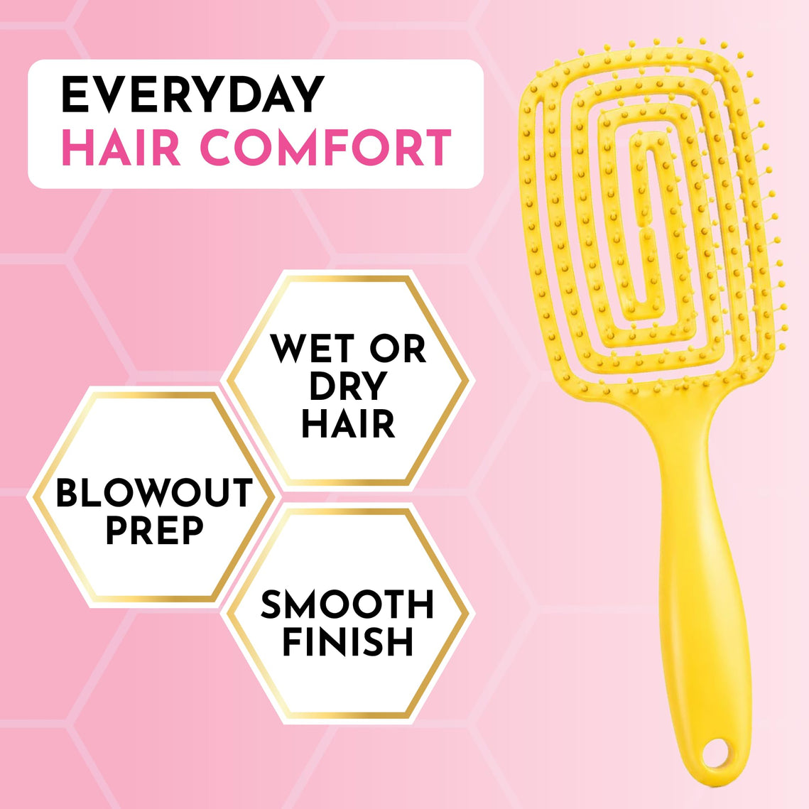Jumy Bee Vented Blow Dry Brush, Curved Detangling Hair Brush
