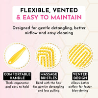 Jumy Bee Vented Blow Dry Brush, Curved Detangling Hair Brush