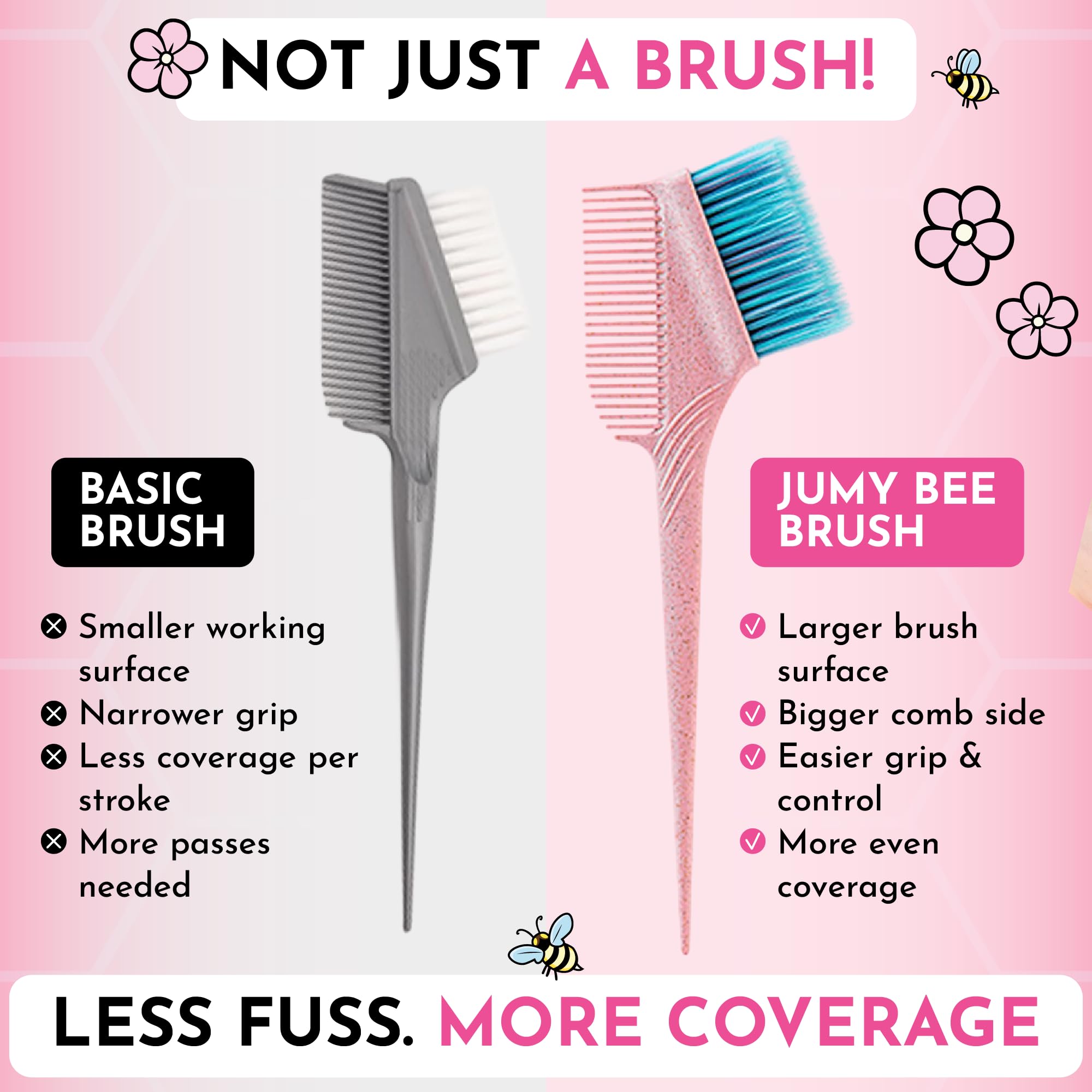 Jumy Bee 3-in-1 Hair Dye Brush and Comb with Tail