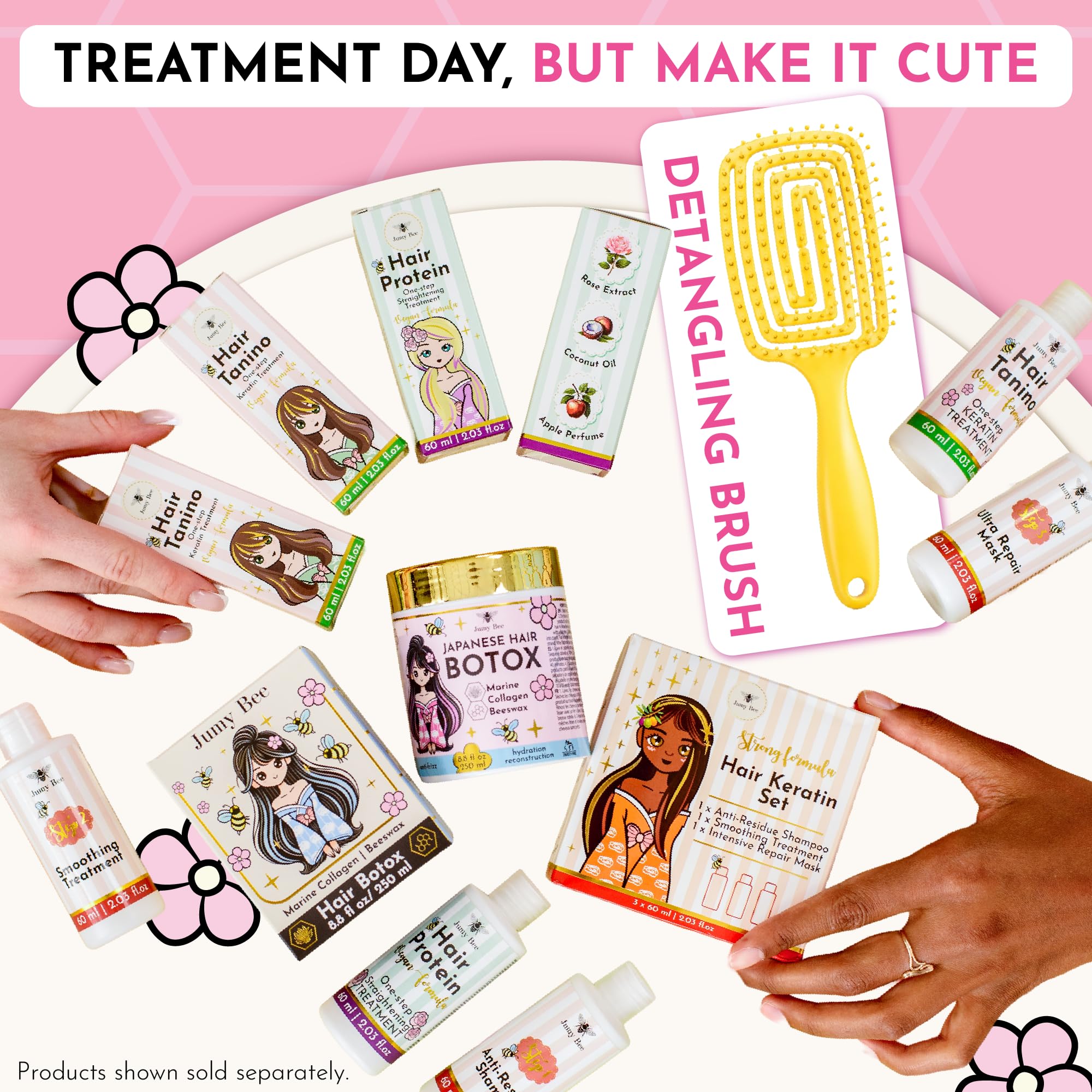 Jumy Bee Vented Blow Dry Brush, Curved Detangling Hair Brush