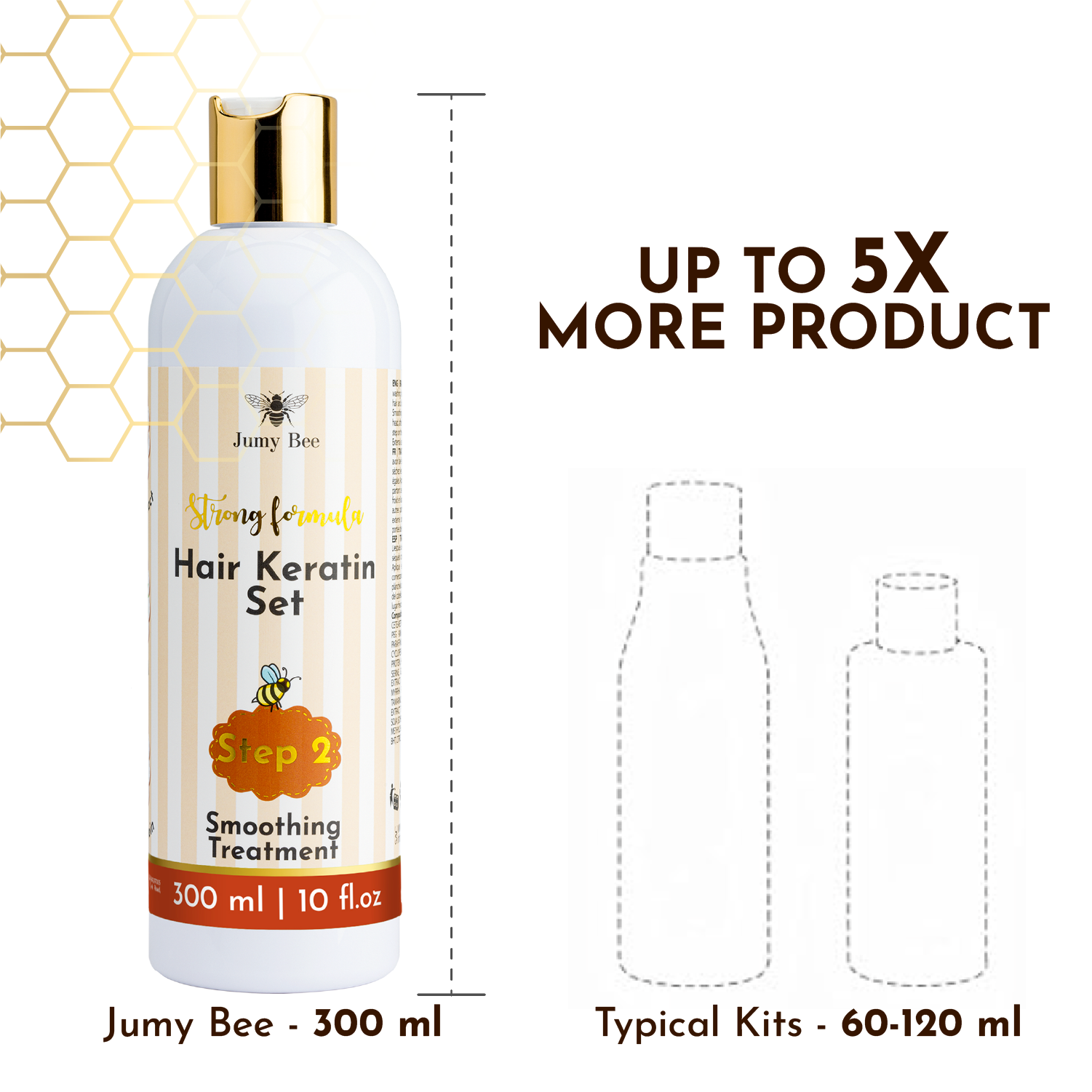 Jumy Bee 3-Step Keratin Hair Treatment Set for Coarse and Coily Hair 250 ml - Image 4
