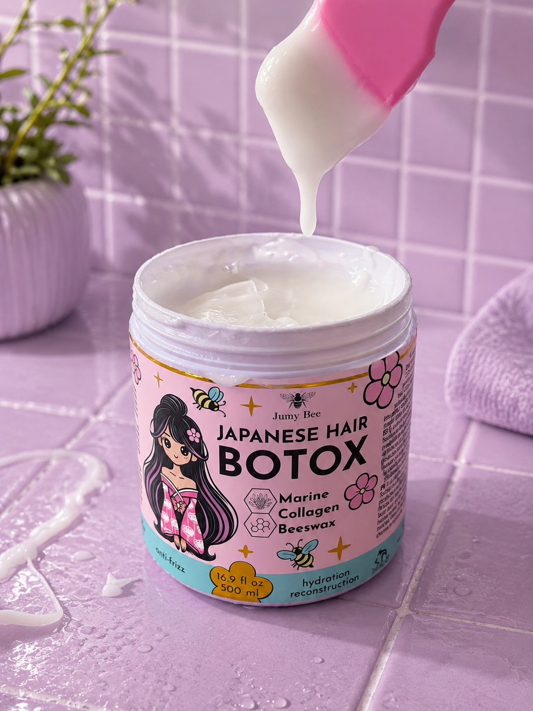 Japanese Botox Keratin Hair Mask – Deep Repair & Anti-Frizz Treatment - 16.9 fl oz / 500 ml